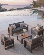 oversized aluminum patio furniture set, 5 pieces luxury on a desk or shelf
