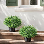 fake potted plants artificial plants for front door, front angle view