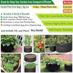 20 gallon thickened plant grow bags large (22x12 shown in use