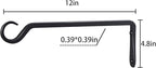 12" Plant Hangers 8-Pack - Heavy Duty Rust-Resistant Steel Hooks for Bird Feeders, Indoor/Outdoor Plants & Wall Decor, Black