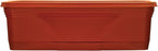 Southern Patio 36 Inch Rectangular Plastic Medallion Hanging Windowsill and Garden Box Planters with Drainage Holes, Terracotta (2 Pack)