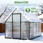 jocoevol 6x8ft galvanized steel greenhouse,walk-in green house for, close-up detail