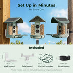 kiwibit solar smart bird feeder with camera, 4k, view 9