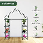 3 tiers 6 shelves walk-in green house, portable showing dimensions