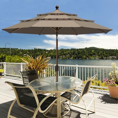 eliteshade usa 10-year-non-fading 9ft 3-tier market patio umbrella, main product view