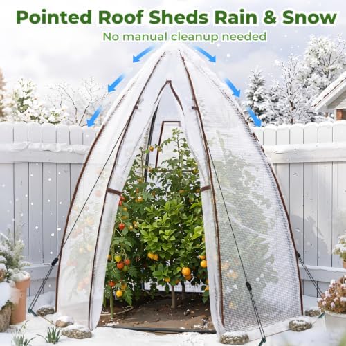 portable greenhouse for outsides, ohuhu heavy duty green, close-up detail