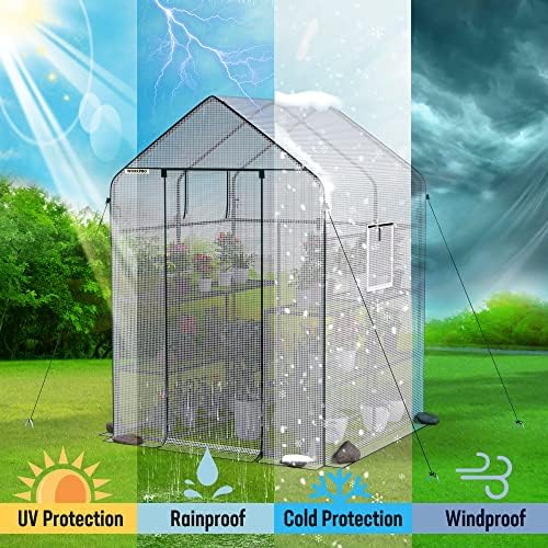 workpro greenhouse, heavy duty walk-in greenhouse (56” x, side view