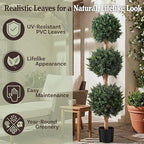 pure garden set of 2 artificial trees, close-up detail