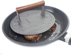 Norpro 8.75-Inch Cast Iron Bacon Press with Wood Handle, Round
