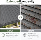 aoxun louvered pergola 10x12 all-aluminum, waterproof curtains and, package contents