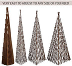 expandable teepee willow fence, teepee trellis pyramid plant shown in use