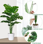 sajandas set of 2 artificial monstera deliciosa plants shown in use