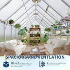 8'x16' aluminum-framed polycarbonate greenhouse, heavy duty polycarbonate greenhouse, close-up detail