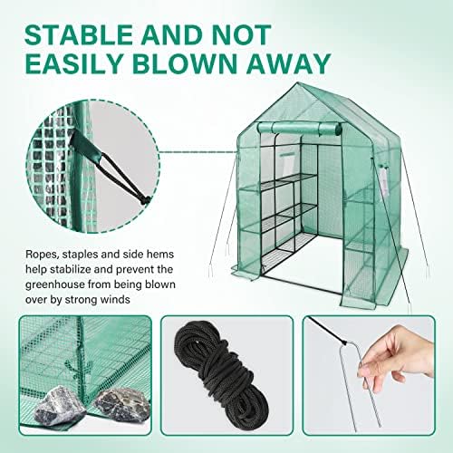 ipower walk-in greenhouse kit for outdoors with durable, side view
