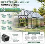20x10x10 ft extra large greenhouse for outdoors, heavy showing dimensions