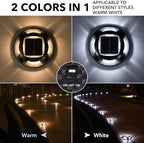agptek solar driveway lights outdoor 12 pack, 2 shown in use