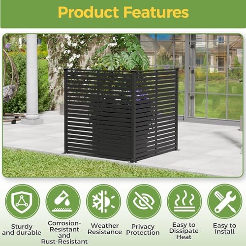 47" w x 48" h air conditioner fence shown in use