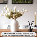ryddelighome white faux kiku flowers for vase(not included), package contents