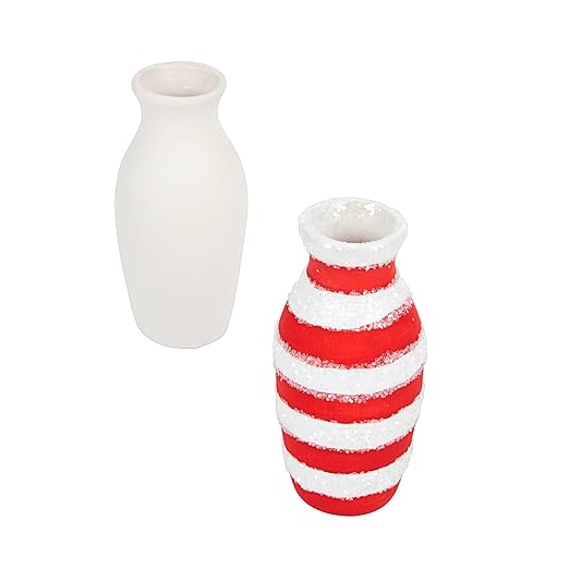 Colorations Decorative Ceramic Vases, Set of 12, Small, Unfinished, Coated Inside, Gift, DIY, Ready to Decorate, Arts & Crafts, Craft Project, Nature, Flowers, Herb Garden, Ages 5 & Up