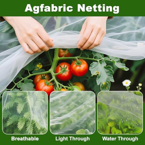 agfabric garden netting 16'x30' insect pest barrier bird, close-up detail