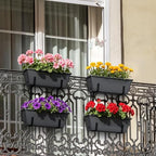 hanging flower pots, 16.9 inches railing planter box, front angle view