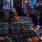 11.8 x 19.6 inch halloween wooden skull fence showing dimensions