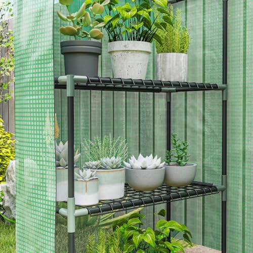 outsunny 5' x 2.5' x 6.5' mini walk-in, view 9