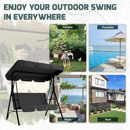aecojoy porch swing with stand, outdoor swings for, front angle view