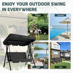 aecojoy porch swing with stand, outdoor swings for, front angle view