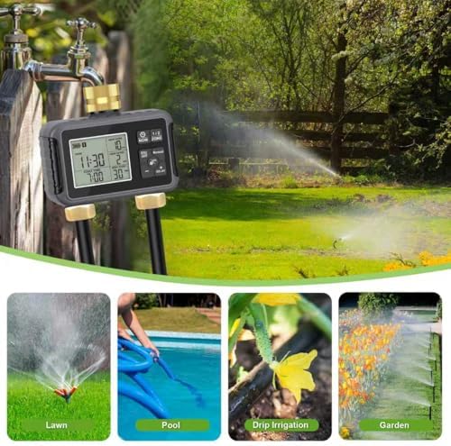 120ft drip irrigation system with smart water timer, front angle view