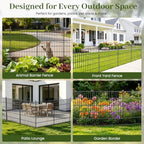 no dig garden fence outdoor for yard, 24in, front angle view
