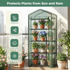 sweetcrispy 27"x19"x63" mini greenhouse, with zipper door durable, close-up detail