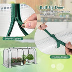 raised garden bed with greenhouse, waterproof sun-protective green, side view
