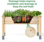 mixc 331lb capacity sturdy wooden raised garden bed showing dimensions