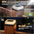 APONUO Solar Post Cap Lights, 12-Pack IP65 Waterproof for 4x4 Posts, 20 Lumens Deck Post Lights Solar Powered Outdoor – Perfect for Fence, Patio, Garden,Decor, Black