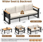 aluminum outdoor patio furniture, 5 piece 7-seat conversation shown in use