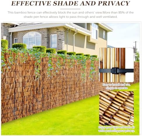 natural reed fencing rolls: privacy bamboo fence 3/4/5/6ft showing dimensions