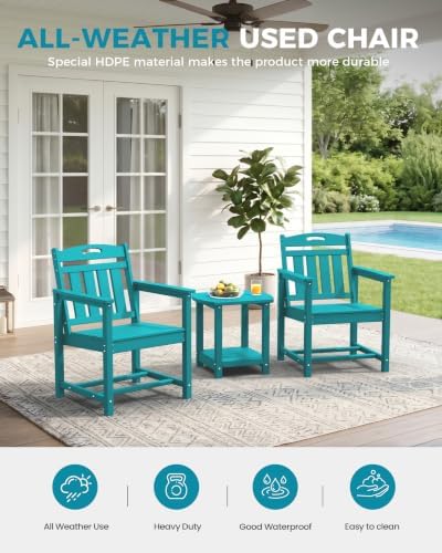ciokea hdpe outdoor patio dining chairs set of, close-up detail