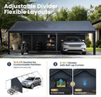 phi villa 13x24ft portable garage carport, car tents showing dimensions