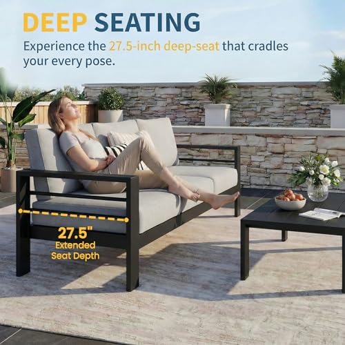 solaste aluminum patio furniture set for all weather, package contents