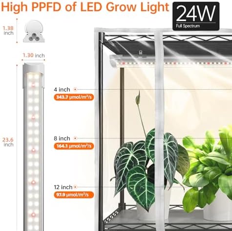 bstrip 5-tier indoor greenhouse with grow light, 35.4x13.8x71in, side view