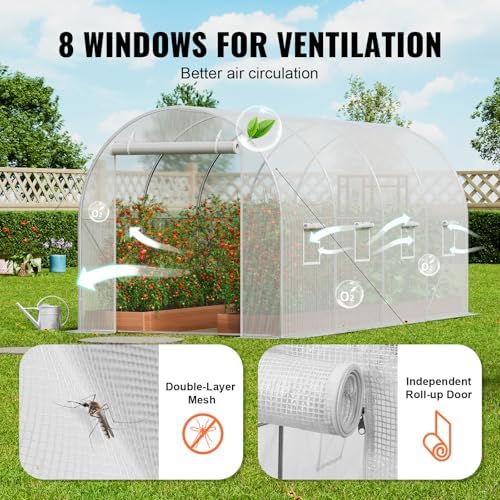 vevor walk-in tunnel greenhouse, 14.6x6.4x6.3 ft hoop house, package contents