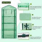 eagle peak mini greenhouse for indoor outdoor, 27x19x64 shown in use
