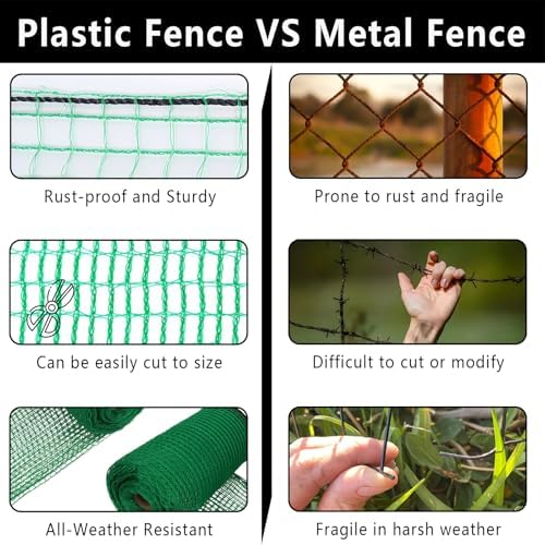 poyee deer fence netting 5x100ft plastic mesh netting, front angle view
