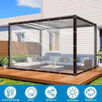 clear tarp heavy duty waterproof,90% transparent with grommets shown in use