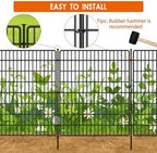 15 panels no dig fence with gate, 32 showing dimensions