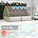 miory raised garden bed with pe cover, 6x3x1, front angle view