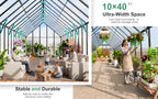 cdcasa 40x10x10 ft polycarbonate greenhouse for outdoors w/9, close-up detail