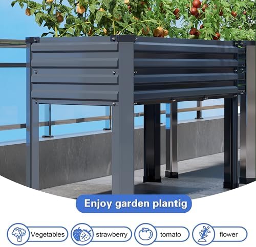 diiyiv 2pcs galvanized raised garden bed with legs,2pcs on a desk or shelf