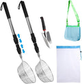 beach sand sifter deep scoops, sifting telescoping pole, main product view